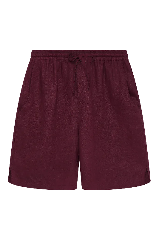 Jerry Men's Linen Shorts | Berry