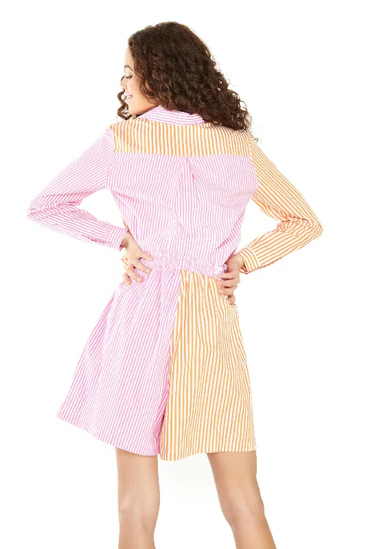 Glamorous Orange Pink Stripe Loose Fit Shorts