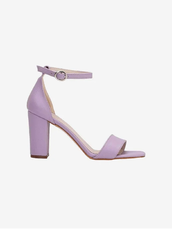 Jess Open Toe Block Vegan Heels | Lavender