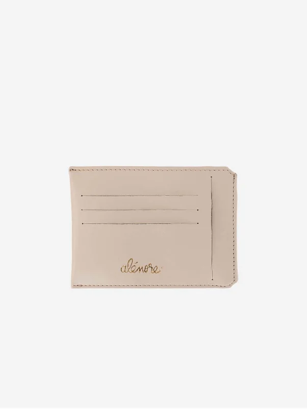 Jasmin Vegan Apple Leather Compact Wallet | Nude