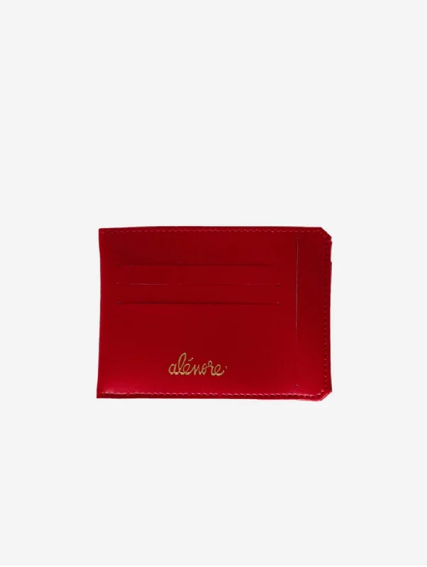 Jasmin Vegan Apple Leather Compact Wallet | Red