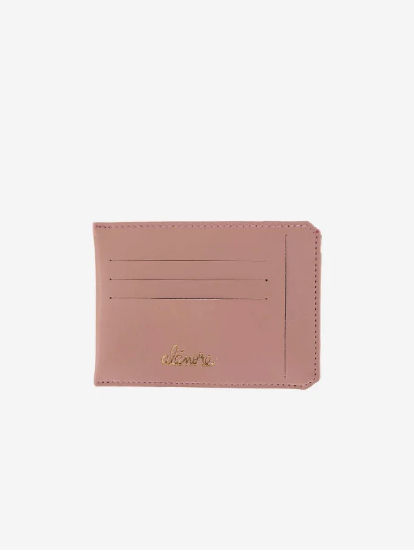 Jasmin Vegan Apple Leather Compact Wallet | Old Pink